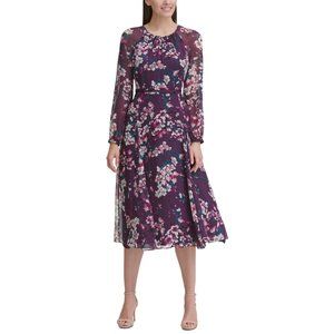 Tommy Hilfiger Floral Chiffon Midi Dress